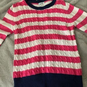 Knitted Pink and White Stripped Sweater
